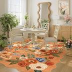 DUKINO 5x7 Area Rugs for Bedroom, Floral Washable Rug Non Slip, Stain Resistant - Image 3