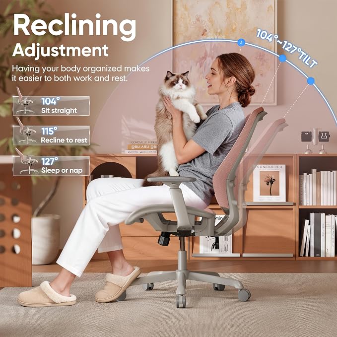 ELABEST Mesh Office Chair, Ergonomic Computer Desk Chair, Sturdy Task Chair- - Image 4