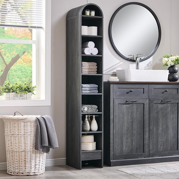 IFGET 67" Tall Arched Bookshelf, 8 Tiers Arch Bookcase - Image 6