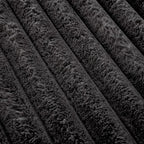Black Rabbit Striped Plush Rug 2'x3', Fluffy Shaggy Area Rug - Image 6