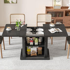 Extendable Black Dining Table for 4-6, 47-65 Inch Rectangle Dining Room Kitchen - Image 7