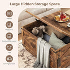 Jocoevol Farmhouse Lift Top Coffee Table, Square Wood Center Table - Image 6