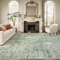 Soalmost 10x12 Area Rugs for Living Room Washable Rug Abstract Green/Ivory | by Soalmost