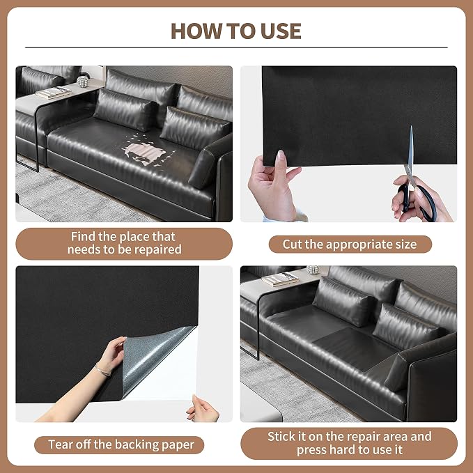 ONine Leather Repair Patch, Self-Adhesive Couch Patch - Image 6