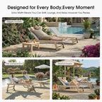 PURPLE LEAF Extra Large Patio Chaise Lounge 2 Pieces French Outdoor Wicker - Image 4