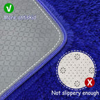 2x10 Bedside Area Rugs for Bedroom Soft Fluffy Shag Navy Blue Rug for Hallway - Image 4