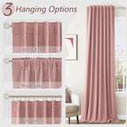 100% Blackout Curtains 96 Inch Length 2 Panels Set - Image 6