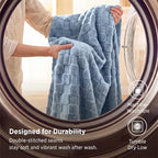 Bedsure GentleSoft Ashley Blue Throw Blanket - Image 7