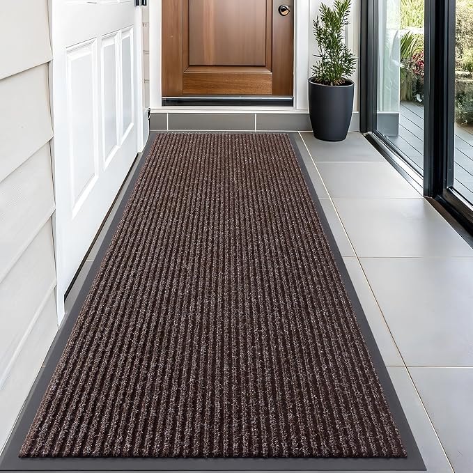 OLANLY Front Door Mat 59x23, Waterproof Heavy-Duty Indoor Outdoor Doormat | Tan by OLANLY