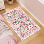 DUKINO 2x4 Entryway Rug, Floral Washable Kitchen Rugs Non Slip, Soft Indoor - Image 3