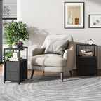 TUTOTAK End Table with Charging Station, Night Stand, Side Table with 2 USB - Image 8