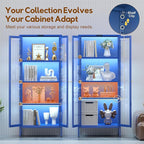 UNICOLY Display Cabinet with Glass Doors, Glass Display Cabinet with 8 Color - Image 7