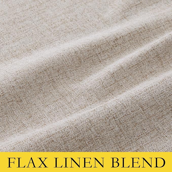 NICETOWN Natural Thick Linen Blend 100% Blackout Curtains - Image 9
