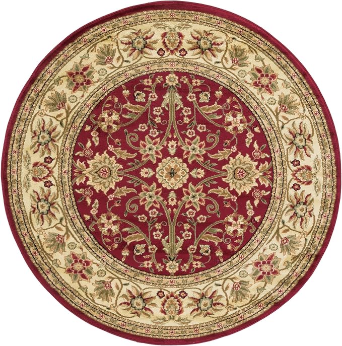 SAFAVIEH Lyndhurst Collection 6' Round Red / Ivory LNH212F Traditional Oriental - Image 3