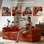 79" Convertible Sofa Bed with Fixed-Shape Frame & Removable Armrests, Modular - Image 8
