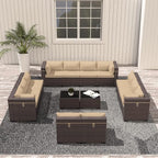 Outdoor Patio Furniture Set, 14 Pieces Outdoor Sectional Furniture Patio Sofa - Image 8