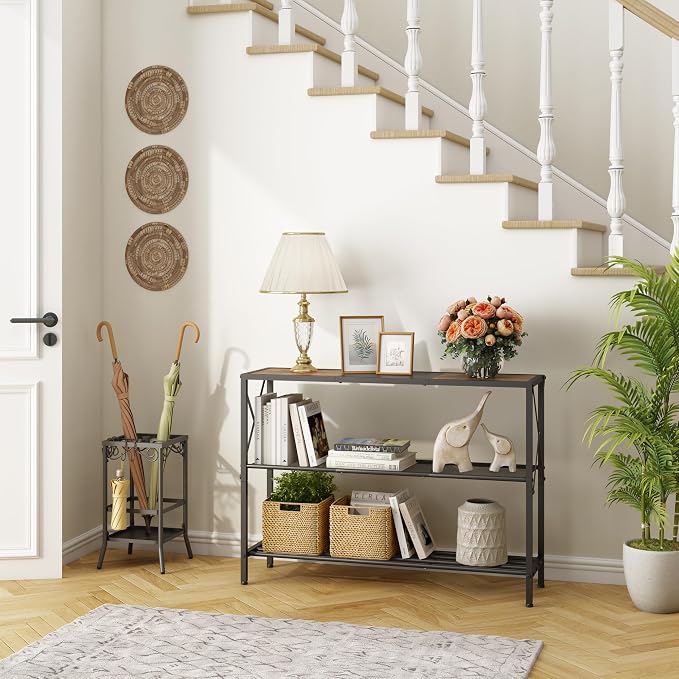 Hoctieon Industrial Console Table, 3 Tier Entryway Table, Hallway Table - Image 8