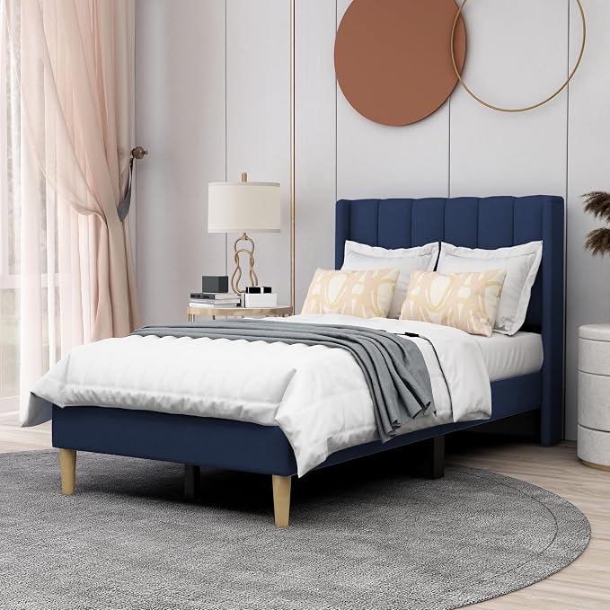 AGARTT Upholstered Platform Bed Frame Twin Size - Image 3