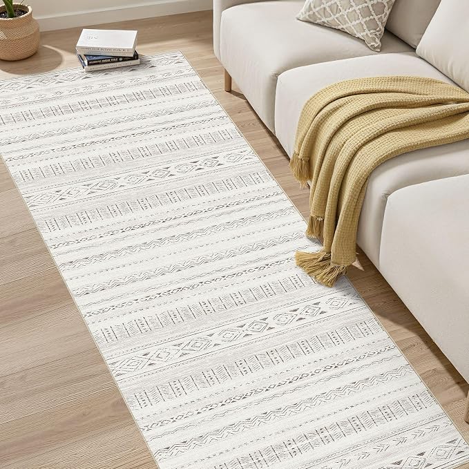 cotiled Hallway 2.6x8 Runner Rugs Washable Boho Moroccan Soft Rug | Stain - Image 5