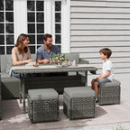 KIGOTY 7 Piece Patio Furniture Set, Outdoor PE Wicker Rattan Outdoor Dining Set - Image 8