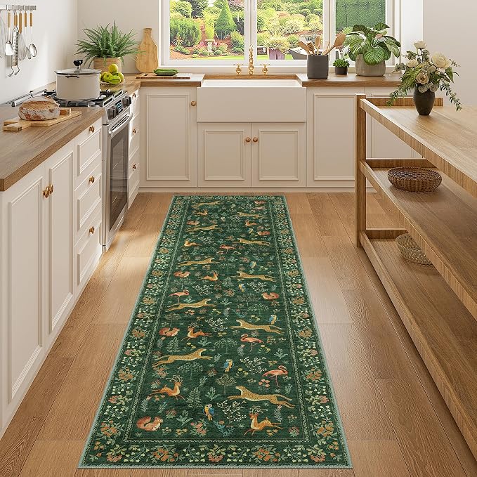 DUKINO 2x7 Runner Rug for Hallway, Washable Kitchen Rugs Non Slip, Stain by DUKINO
