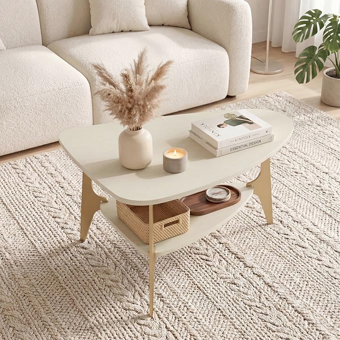 MWOOD Triangle Coffee Table, 33.5″‌ Modern Coffee Table - Image 6