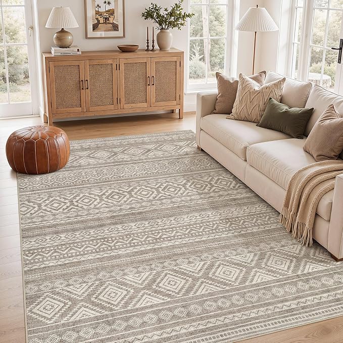 cotiled Boho 5x8 Area Rugs for Living Room: Soft Moroccan Washable Rug | Solve by COTILED