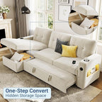 GarveeHome 84 Inch Sleeper Sofa Couch, L-Shaped Couches, Convertible Pull Out - Image 4