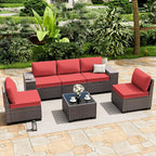 ALAULM 6 Pieces Patio Furniture Set, Oversized Seat/Armrest and High Back - Image 2