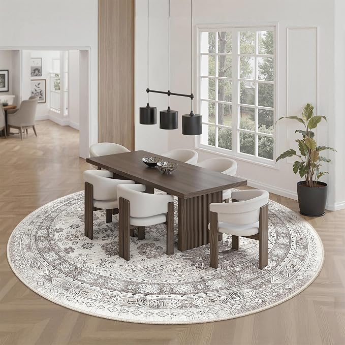 Round Rug 8ft, Circle Rug for Dining Room Table, Dining Room, Nursery Room - Image 9