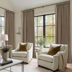 Latte Dual Layer Blackout 102 Inch Length Curtains 2 Panels Pinch Pleated | - Image 2