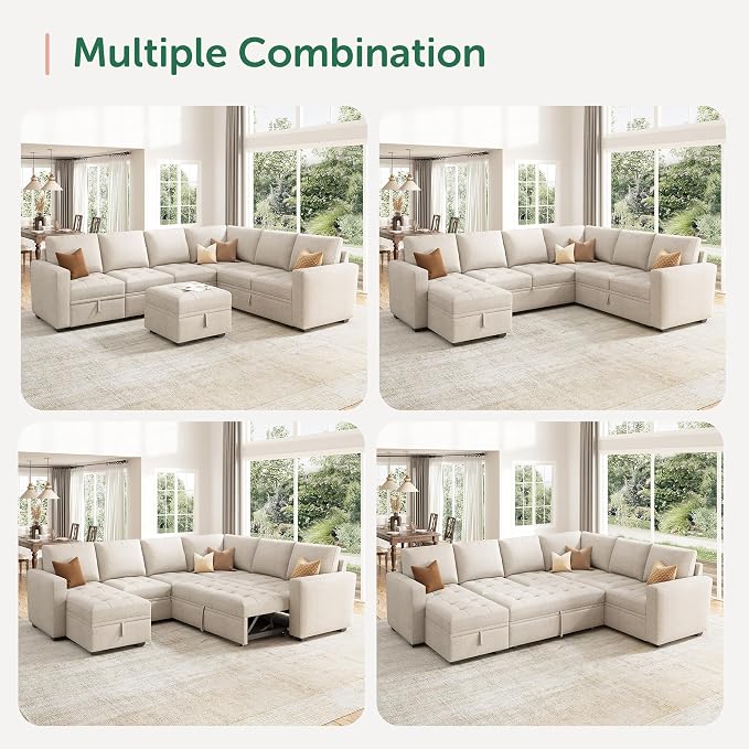 HONBAY Sectional Sleeper Sofa Couch - Image 4
