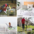 Folding Camping Table 2ft Portable Picnic Table Adjustable Height Small Card - Image 6