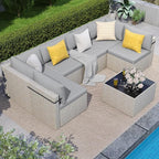 7-Piece Outdoor Sectional Sofa Set, Weather-Resistant Patio Furniture Set - Image 3
