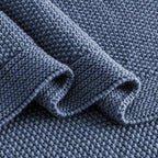CozeCube Dusty Blue Seed Stitch Throw Blanket 60"x80", Farmhouse Decor | Blanket - Image 8