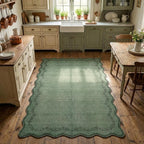 GarveeHome 3x5 Scalloped Washable Area Rug Non Slip Bedroom Entryway Rug | Soft - Image 3