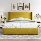 Allewie Queen Size Lift Up Storage Bed, Modern Wingback Headboard, Hydraulic - Image 7