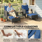 Outsunny 5 Piece Patio Furniture Set, Wicker Balcony Furniture - Image 4