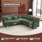 Ihanherry 114" V-Shaped Modern Sofa Modular Sectional Cloud Couch - Image 2