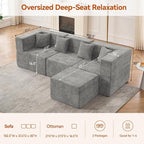 MONVANE 103'' Modular Sectional Sofa, Cloud Sectional Couch - Image 2