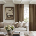 Extra Wide 84 Inch Long Pleated Curtains 70 Inch Wide Dutch Cocoa | Pinch Pleat by Twodrapes