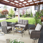 Belord 5 Piece Swivel Rocker Glider Outdoor Chairs Set of 2 - Image 9