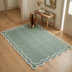 GarveeHome 3x5 Scalloped Washable Area Rug Non Slip Bedroom Entryway Rug | Soft - Image 4
