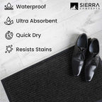Front Door Mat, Indoor Outdoor Welcome Entryway Muddy Entrance, 48x36 Black | - Image 6