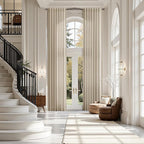 Eggshell Beige Linen 144 Inch Curtains by Nanspring