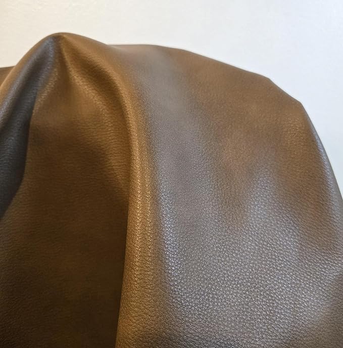 Walnut Brown Soft Faux Leather Fabric PU Peta Approved Vegan Leather Sheet by - Image 2