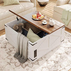 Jocoevol Farmhouse Lift Top Coffee Table, Square Wood Center Table - Image 5