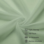 Chyhomenyc Sage Green Sheer Curtains 54 Inch Long 2 Panels Set, Short Rod - Image 7
