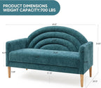 49" Small Loveseat Sofa for Small Spaces, Mid Century Modern Sofa, Linen - Image 2