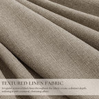 Dark Flax Pleated Blackout Burlap 126 Inch Long Linen Curtains | Pinch Pleat - Image 2